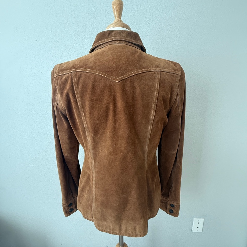 GAP Brown Suede Leather Jacket – Size Medium - Picture 2 of 4